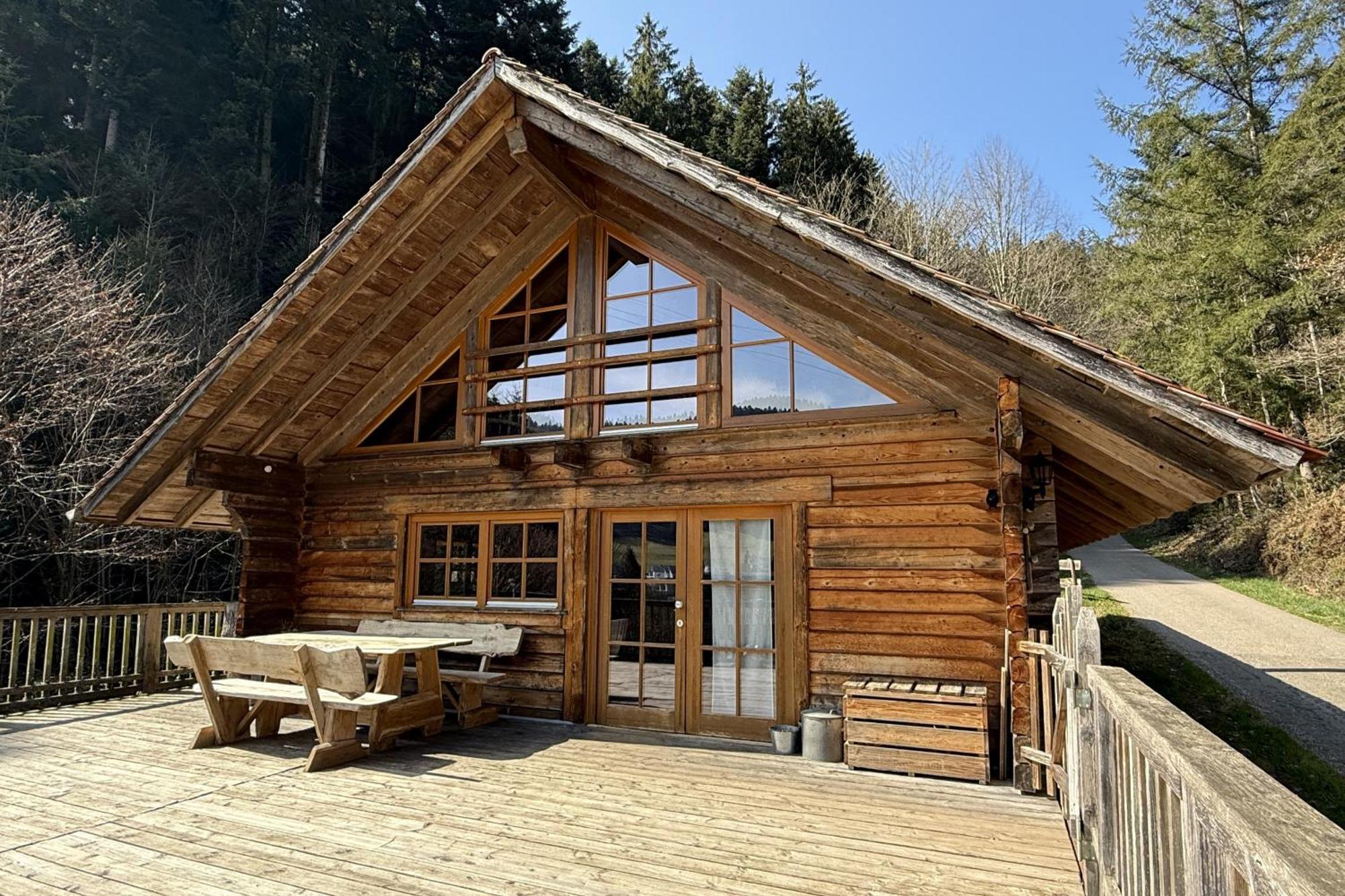 Schwarzwald Blockhaus - Sauna - Kamin - Mit Bettwaesche Und Handtuecher Schenkenzell Exterior photo